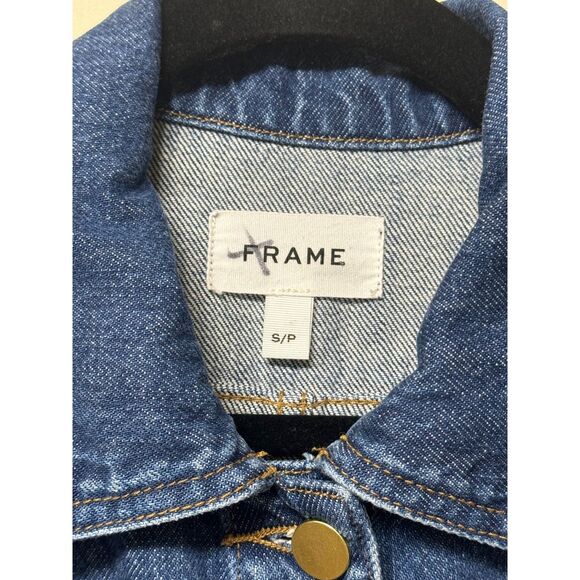 FRAME DENIM Trucker Style Denim Shirt Dress, Sz S - Picture 12 of 12